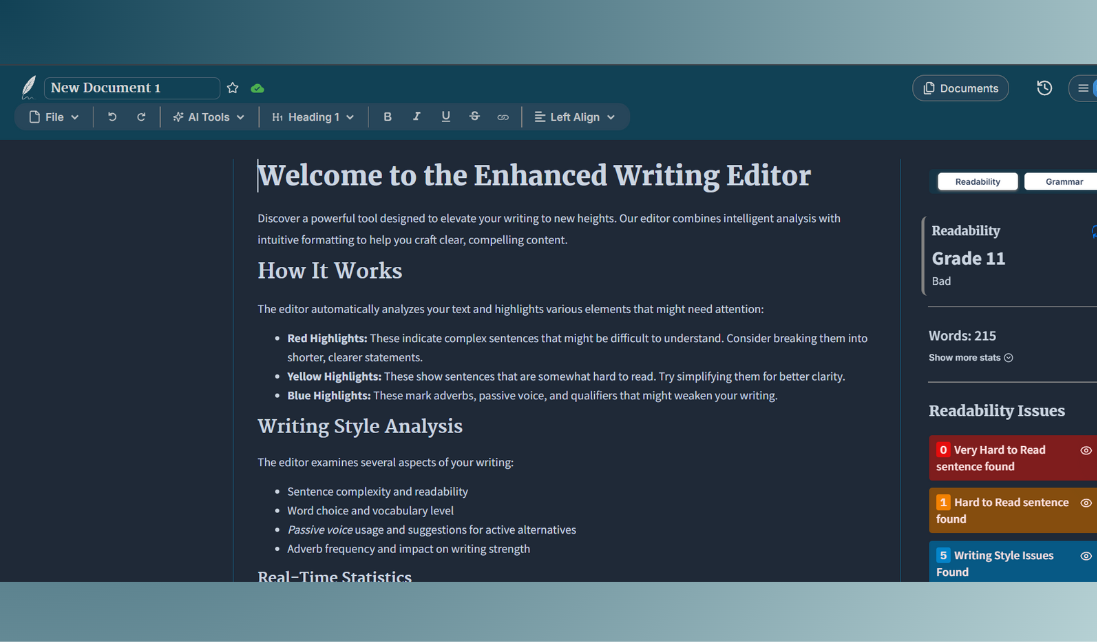 Professional Rich Text Editor